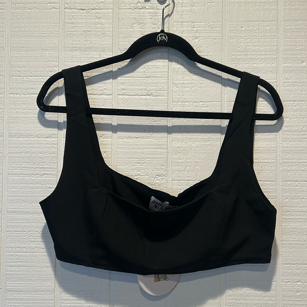 NWT Princess Polly black crop tank top with hidden zipper